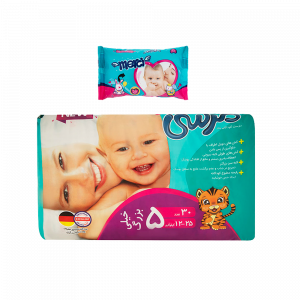 پوشک-مرسی-سایز-5-30-عددی-به-همراه-دستمال-مرطوب-هدیه