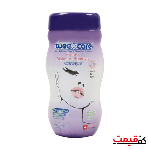 دستمال مرطوب معطر وی کر مخصوص پاک کردن آرایش 70 برگ