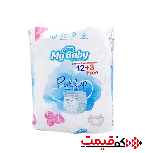 پوشک مای بیبی شورتی سایز 4 پول آپ 15 عددی