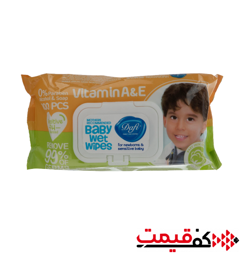 دستمال-مرطوب-کودک-دافی-پوست-معمولی-100-برگ