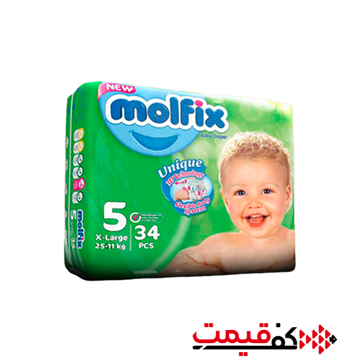 پوشک مولفیکس سایز 5 34 عددی