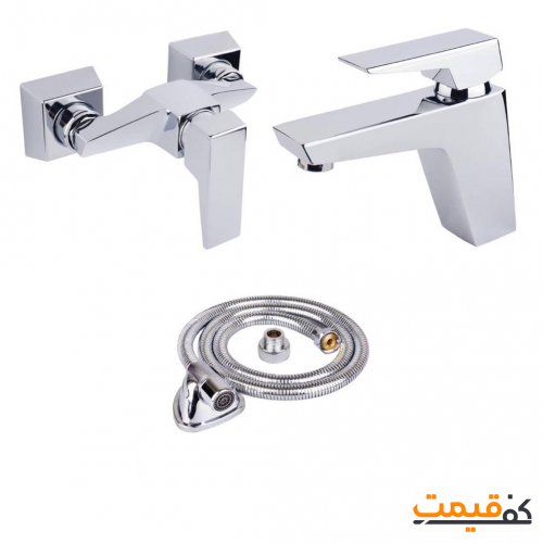 شیرآلات کسری مدل کنکورد مجموعه 2 عددی بهمراه شلنگ توالت