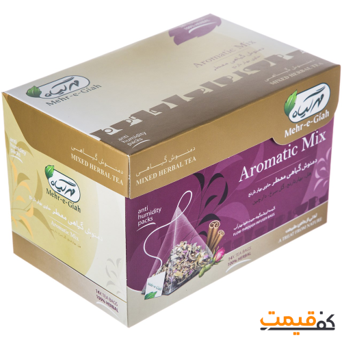 دمنوش گیاهی معطر حاوی بهار نارنج مهرگیاه بسته 14 عددی