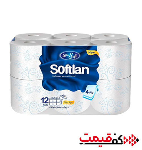 دستمال-توالت-سافتلن-رول-4لا-12عددی