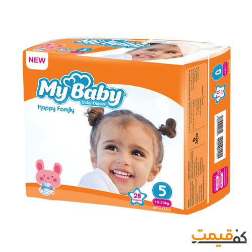 پوشک مای بیبی نارنجی سایز 5 اقتصادی 28 عددی
