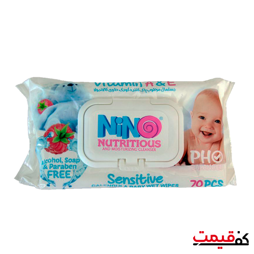 دستمال مرطوب نینو با عصاره کالاندولا 70 عددی