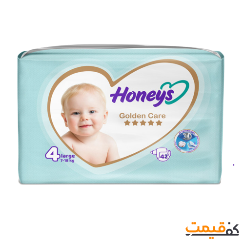 پوشک هانیز سایز 4 بسته‌بندی 42 عددی شامل 3 بسته 14 عددی