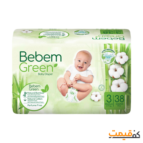 پوشک ببم سبز سایز 3 38 عددی