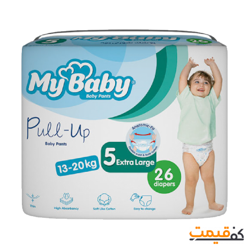 پوشک مای بیبی شورتی سایز 5 پول آپ 26 عددی