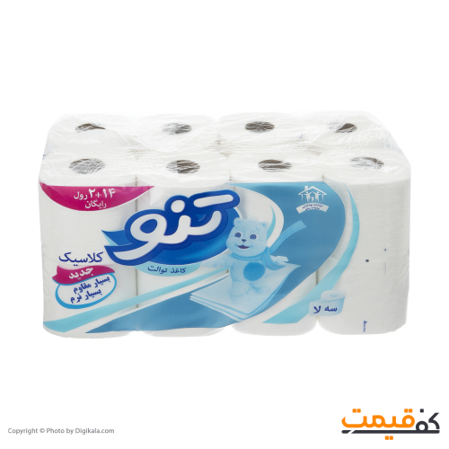 دستمال توالت تنو رول 3لا 16عددی