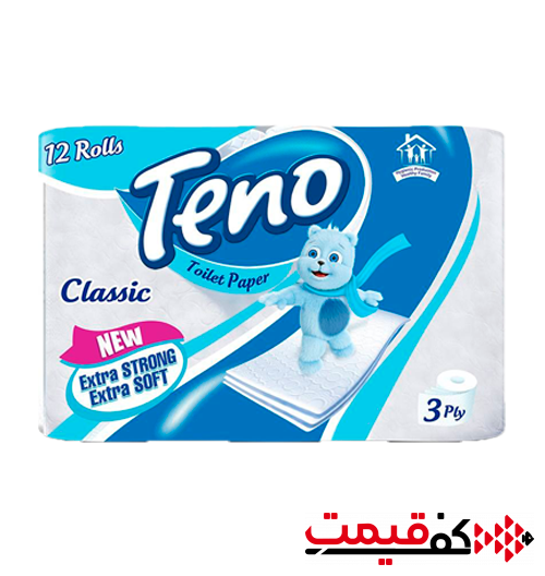دستمال توالت تنو رول 3لا 12 عددی