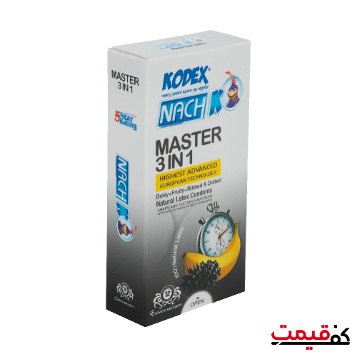 کاندوم تاخیری کدکس مدل Master 3 In 1 بسته 12 عددی