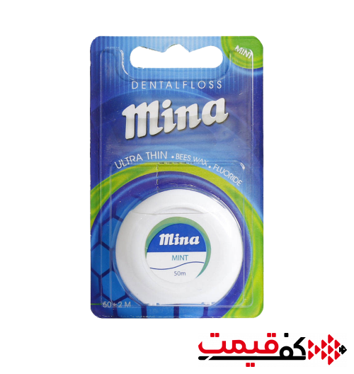 نخ دندان مینا آبی نعناع 50 متر