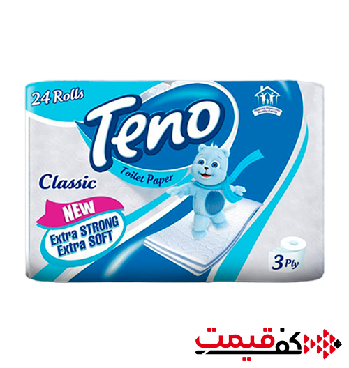 دستمال توالت تنو رول 3لا 24 عددی