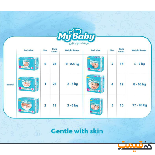 پوشک مای بیبی سایز 0 22 عددی