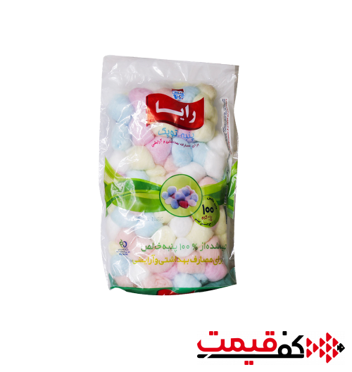 پنبه بهداشتی رایا مدل رنگی 100عددی