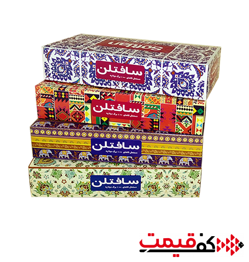 دستمال کاغذی سافتلن طرح سنتی 100برگ2لا 4 عددی