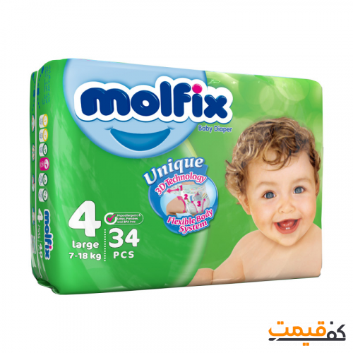 پوشک مولفیکس سایز 4 34 عددی