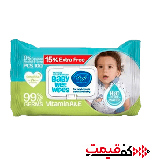 دستمال-مرطوب-کودک-دافی-معطر-100-برگ