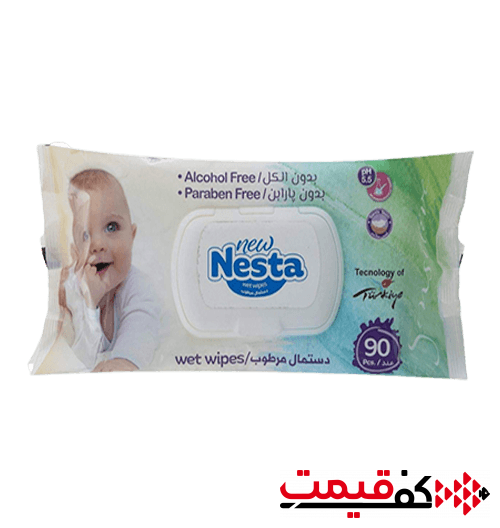 دستمال مرطوب بچه نستا معطر 90 برگ