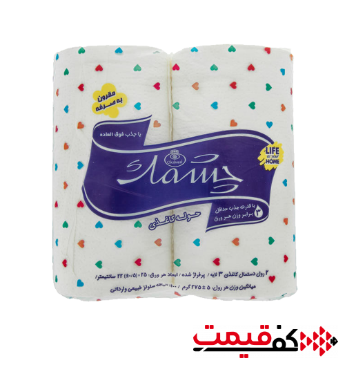 دستمال حوله کاغذی چشمک رول 3لا 2عددی