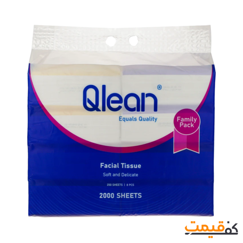 دستمال کاغذی کیولین مدل اقتصادی 250برگ2لا 8 عددی