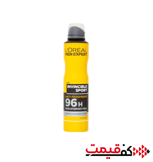 اسپری ضد تعریق مردانه لورآل Invincible sport (250 میلیلیتر)