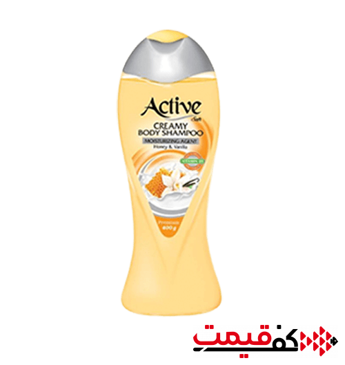 شامپو بدن وانیل و عسل اکتیو کرمی 400میلیلیتر