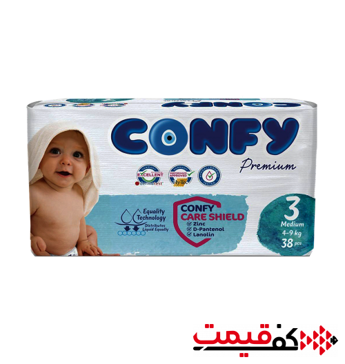 پوشک کانفی سایز 3 مدل Premium 38 عددی