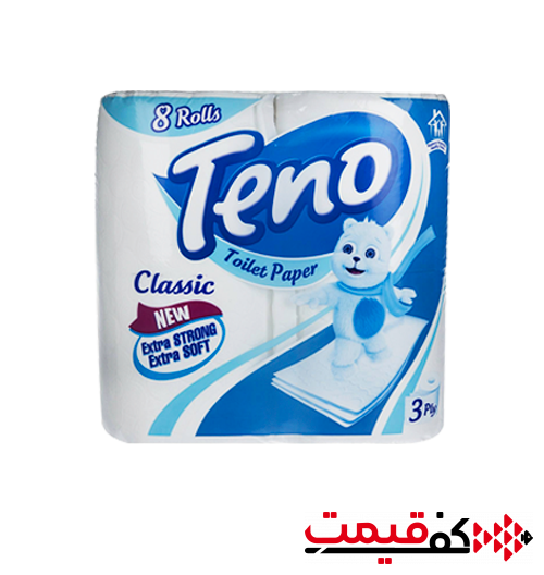 دستمال توالت تنو رول 3لا 8عددی