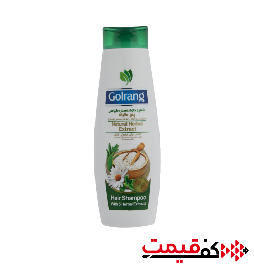 شامپو مو پنج گیاه گلرنگ مخصوص موهای خشک 400میلی‌لیتر