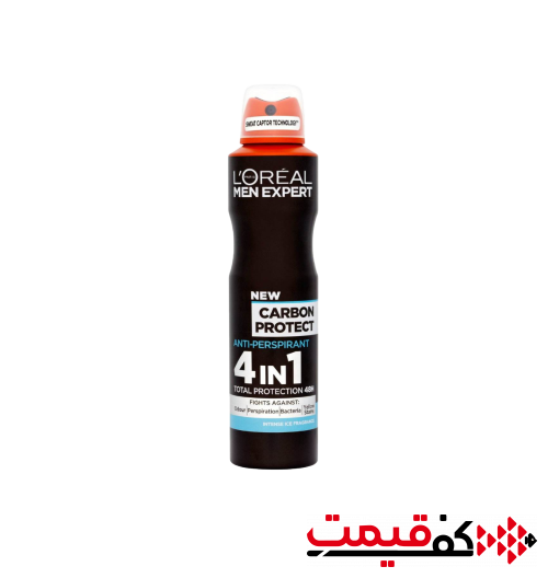 اسپری ضد تعریق مردانه لورآل Carbon Protect (250 میلی‌لیتر)