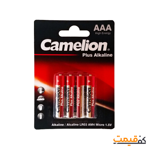 باتری نیم قلمی کملیون مدل Plus Alkaline بسته 4 عددی