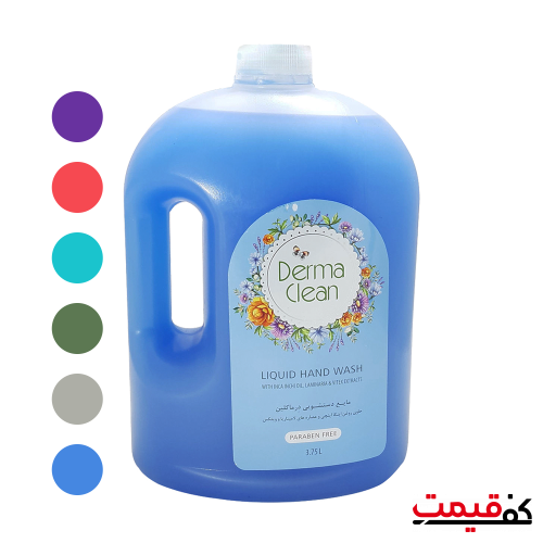 مایع دستشویی صدفی درما کلین 3.75‌لیتر در 6 عصاره مختلف