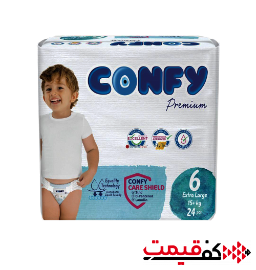 پوشک کانفی سایز 6 مدل Premium 24 عددی